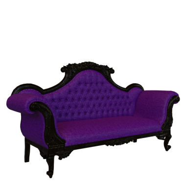 Şeffaf arka planda izole edilmiş 3D antika kanepe