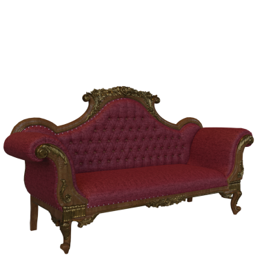 Şeffaf arka planda izole edilmiş 3D antika kanepe