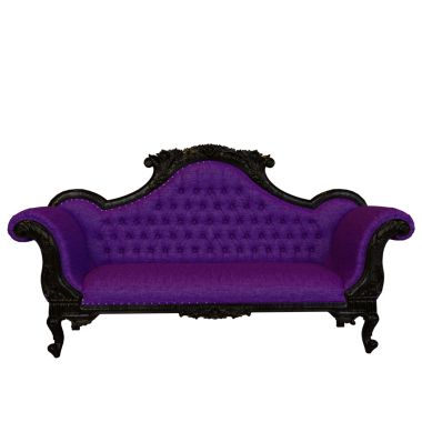 Şeffaf arka planda izole edilmiş 3D antika kanepe