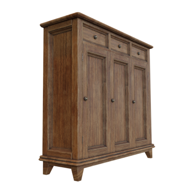 3 boyutlu ahşap dolap şeffaf arkaplanda izole edildi