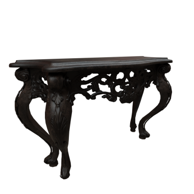 3D koyu Viktorya dönemi ahşap masası şeffaf arkaplanda izole edildi