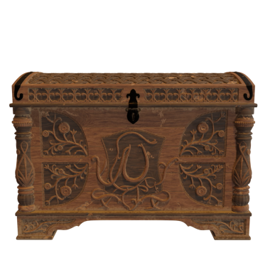 3 boyutlu eski ahşap sandık şeffaf arkaplanda izole edildi