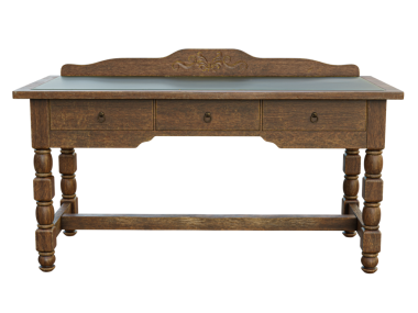 3D oluşturulmuş klasik vintage masa şeffaf arkaplanda izole edildi