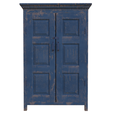 Üç boyutlu ahşap gardırop şeffaf arkaplanda izole edildi