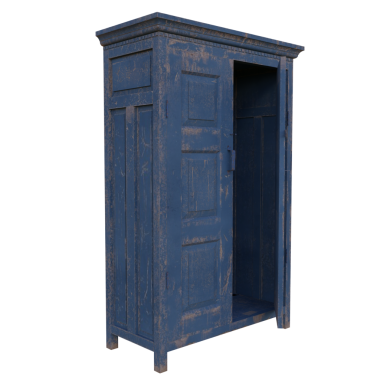 Üç boyutlu ahşap gardırop şeffaf arkaplanda izole edildi