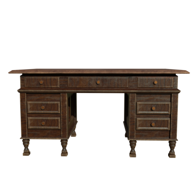 3D oluşturulmuş klasik vintage masa şeffaf arkaplanda izole edildi