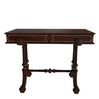 3D oluşturulmuş klasik vintage masa şeffaf arkaplanda izole edildi