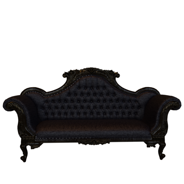 Şeffaf arka planda izole edilmiş 3D antika kanepe