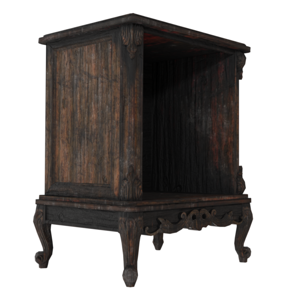 3 boyutlu ahşap dolap şeffaf arkaplanda izole edildi