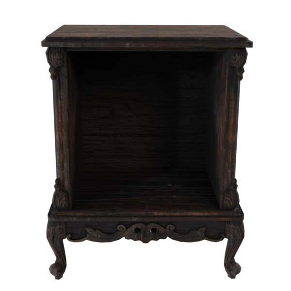 3 boyutlu ahşap dolap şeffaf arkaplanda izole edildi