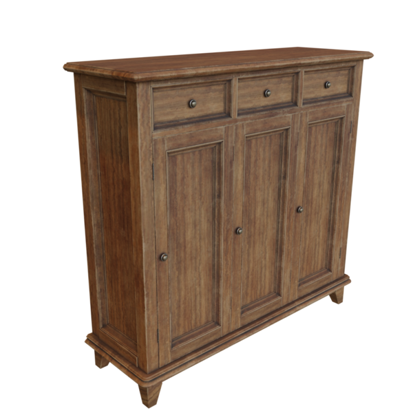 3 boyutlu ahşap dolap şeffaf arkaplanda izole edildi