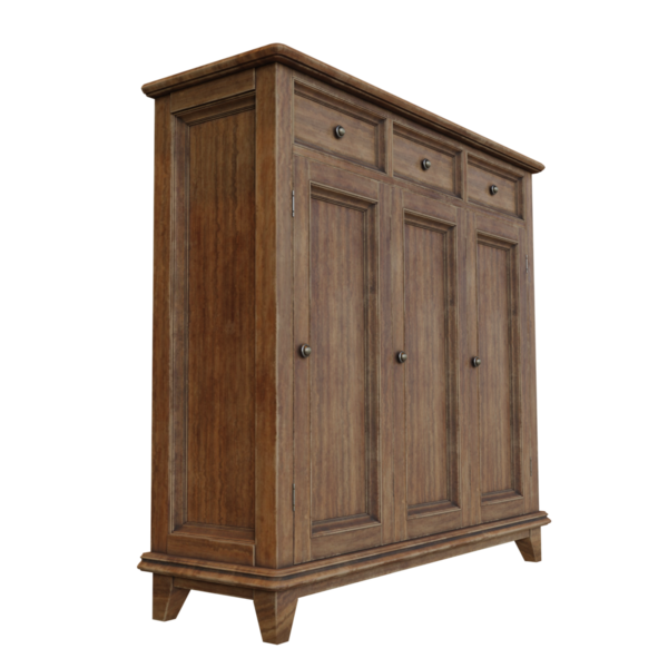 3 boyutlu ahşap dolap şeffaf arkaplanda izole edildi