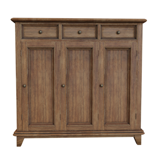 3 boyutlu ahşap dolap şeffaf arkaplanda izole edildi