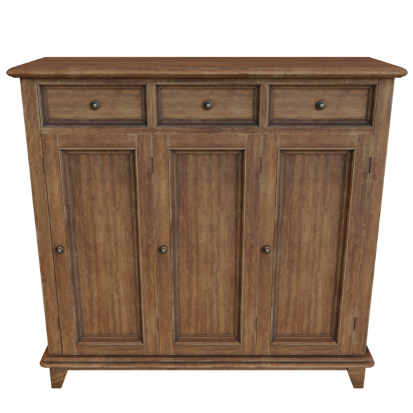 3 boyutlu ahşap dolap şeffaf arkaplanda izole edildi