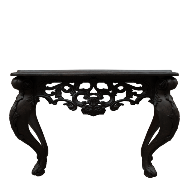 3D koyu Viktorya dönemi ahşap masası şeffaf arkaplanda izole edildi