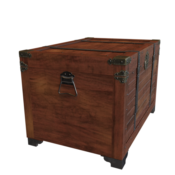 3 boyutlu eski ahşap sandık şeffaf arkaplanda izole edildi