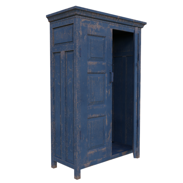 Üç boyutlu ahşap gardırop şeffaf arkaplanda izole edildi