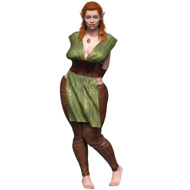 3 boyutlu, şehvetli kadın elf, şeffaf arka planda izole edilmiş.