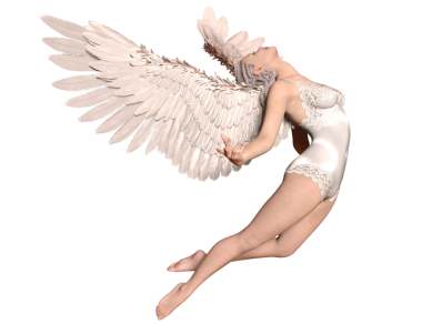 3D yaratılmış kadın fantezi melek şeffaf arka planda izole
