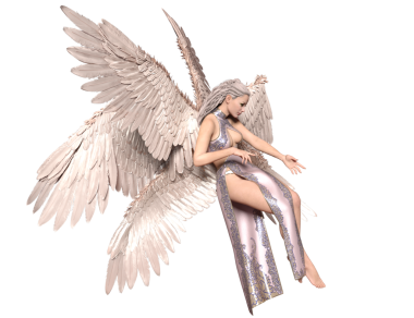3D yaratılmış kadın fantezi melek şeffaf arka planda izole