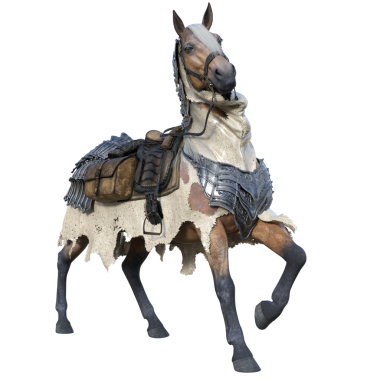 3 boyutlu zırhlı şövalye atı şeffaf arka planda izole edilmiş.