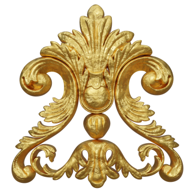 Şeffaf arkaplanda izole edilmiş 3D altın süs