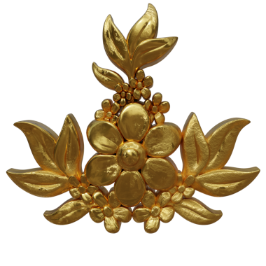 Şeffaf arkaplanda izole edilmiş 3D altın süs