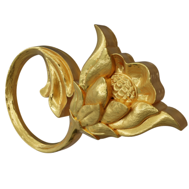 Şeffaf arkaplanda izole edilmiş 3D altın süs