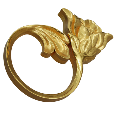 Şeffaf arkaplanda izole edilmiş 3D altın süs