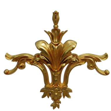 Şeffaf arkaplanda izole edilmiş 3D altın süs