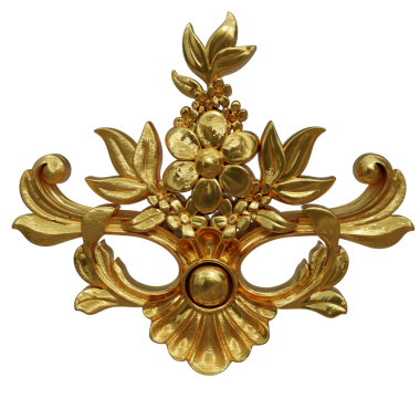 Şeffaf arkaplanda izole edilmiş 3D altın süs