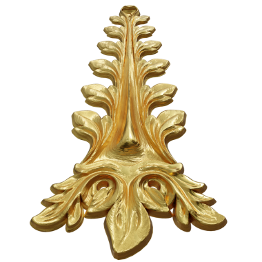 Şeffaf arkaplanda izole edilmiş 3D altın süs