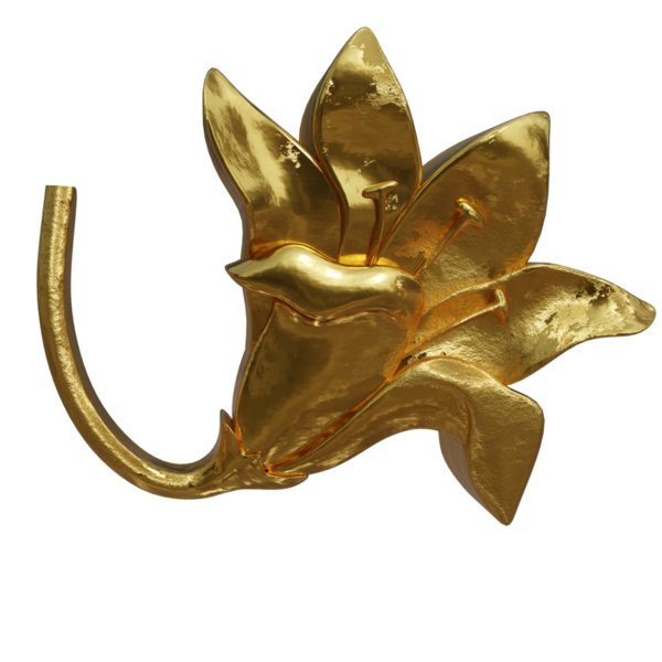 Şeffaf arkaplanda izole edilmiş 3D altın süs