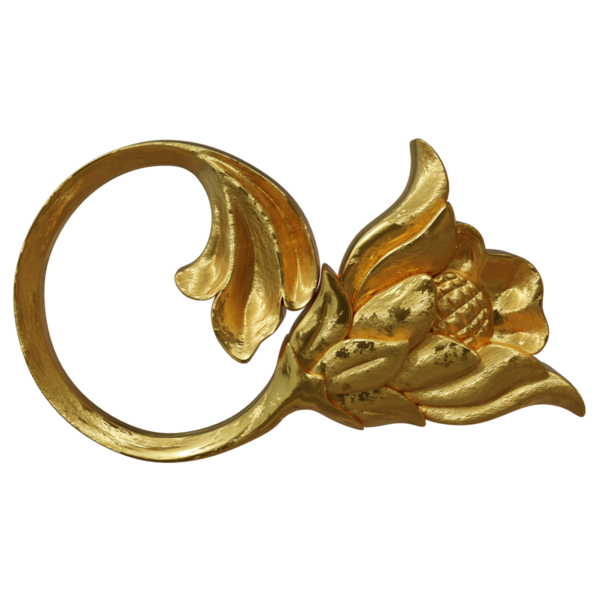 Şeffaf arkaplanda izole edilmiş 3D altın süs