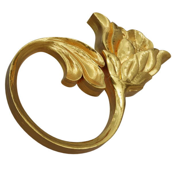 Şeffaf arkaplanda izole edilmiş 3D altın süs