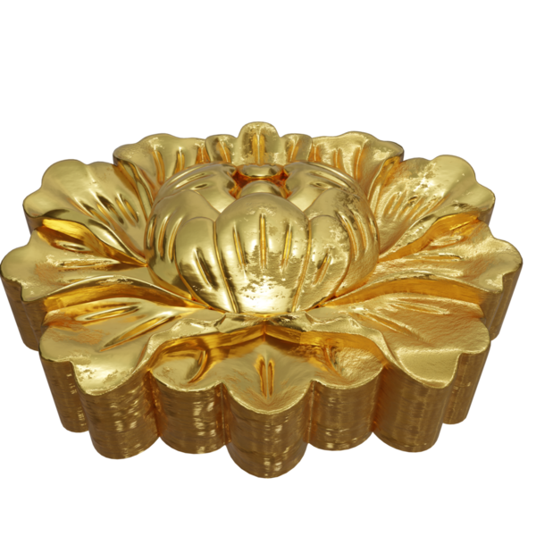 Şeffaf arkaplanda izole edilmiş 3D altın süs