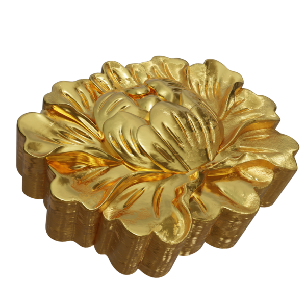 Şeffaf arkaplanda izole edilmiş 3D altın süs