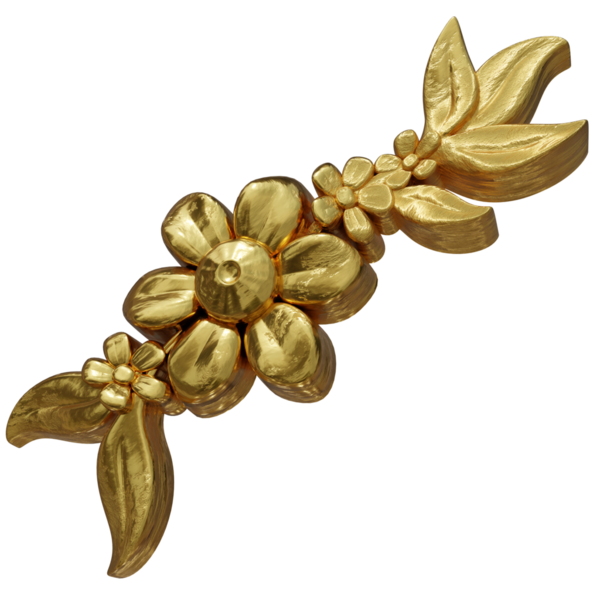 Şeffaf arkaplanda izole edilmiş 3D altın süs