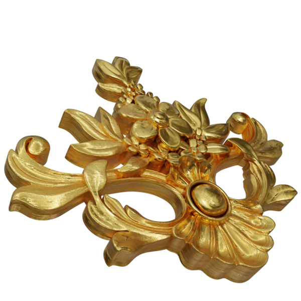 Şeffaf arkaplanda izole edilmiş 3D altın süs