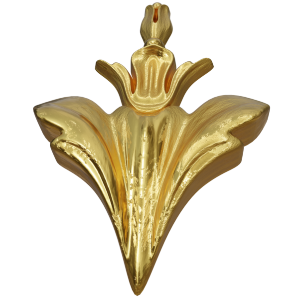 Şeffaf arkaplanda izole edilmiş 3D altın süs