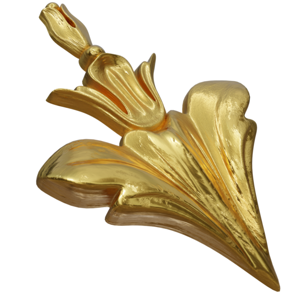 Şeffaf arkaplanda izole edilmiş 3D altın süs