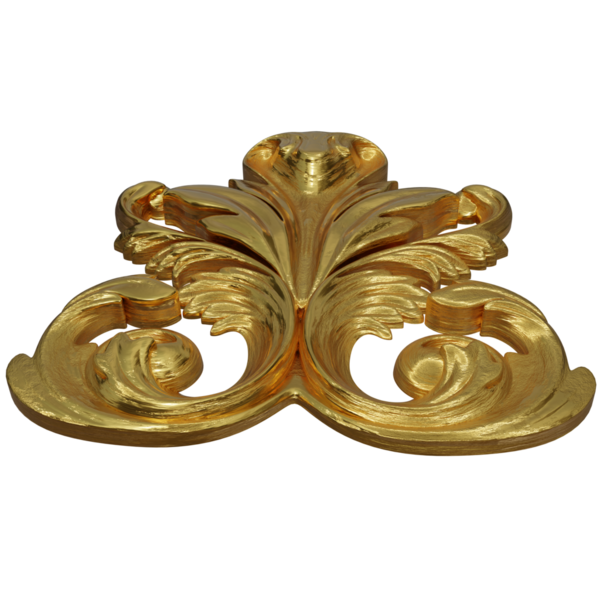 Şeffaf arkaplanda izole edilmiş 3D altın süs