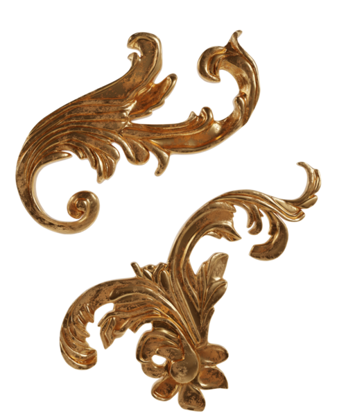 Şeffaf arkaplanda izole edilmiş 3D altın süs