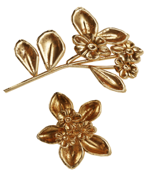 Şeffaf arkaplanda izole edilmiş 3D altın süs