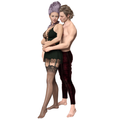 Çan çağından kalma romantik bir çift, şeffaf arka planda izole edilmiş. 