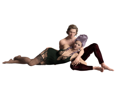 Çan çağından kalma romantik bir çift, şeffaf arka planda izole edilmiş. 