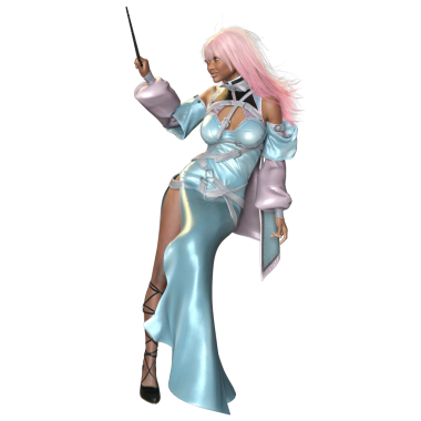 3D, saydam arka planda izole edilmiş parlak bir cadı olarak fantezi kadın karakter