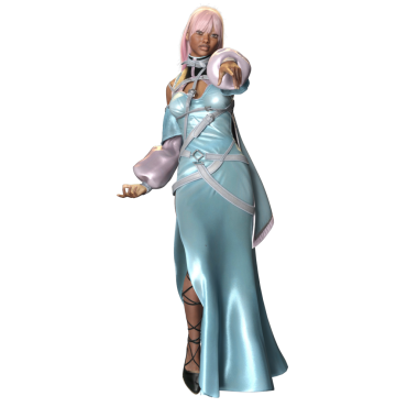 3D, saydam arka planda izole edilmiş parlak bir cadı olarak fantezi kadın karakter