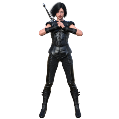 Saydam arkaplanda izole edilmiş 3 boyutlu kadın fantezi karakteri