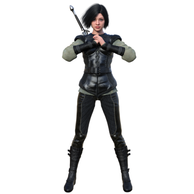 Genç bir savaşçının 3 cg görüntüsü.